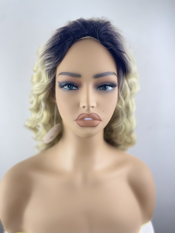 Premium rose wig with brown highlights